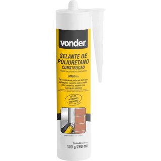 Selante de poliuretano Constru��o, PU36 cinza, 400 g/290 ml, VONDER
