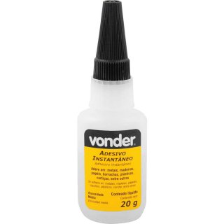 Adesivo instant�neo cianoacrilato, industrial, 20 g, VONDER