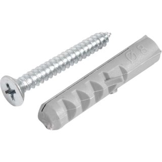 Parafuso autoatarraxante, 4,8 mm x 38,0 mm, cabe�a chata, phillips, com bucha 8 mm, VONDER