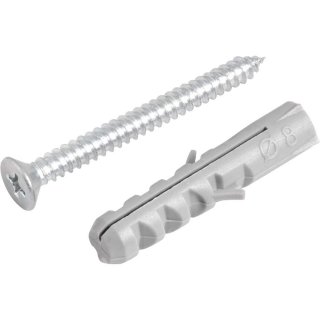 Parafuso autoatarraxante, 4,8 mm x 50,0 mm, cabe�a chata, phillips, com bucha 8 mm, VONDER
