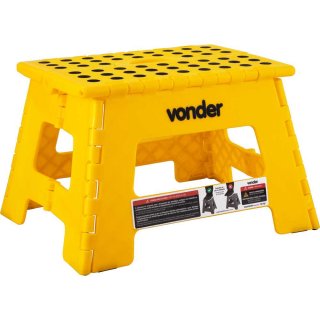 Banqueta pl�stica dobr�vel, amarela, altura 220 mm, VONDER