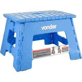 Banqueta pl�stica dobr�vel, azul, altura 220 mm, VONDER