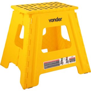 Banqueta pl�stica dobr�vel, amarela, altura 360 mm, VONDER