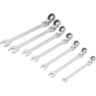 Jogo de chaves combinadas com catraca articulada, 8,0 mm a 19,0 mm, com 7 pe�as, VONDER