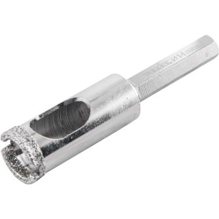 Serra copo diamantada 14 mm, refrigerada, com haste, VONDER