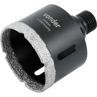 Serra copo diamantada, 64 mm, para esmerilhadeira, VONDER