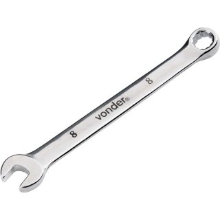 Chave combinada 8 mm, a�o cromo van�dio, reta cromada, VONDER