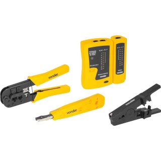 Testador de cabos de rede RJ11, RJ12, RJ45, com acess�rios, VONDER