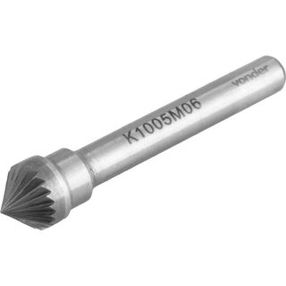 Lima rotativa c�nica 90�, 10,0 mm, com haste 6,0 mm, VONDER