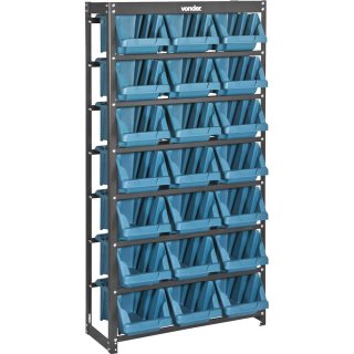 Estante met�lica, com gaveteiros modelo pr�tico azul, 21/7 VONDER