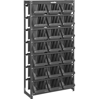 Estante met�lica, com gaveteiros modelo pr�tico preto, 21/7 VONDER