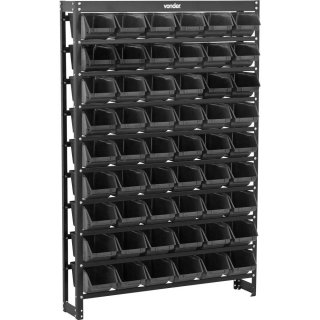 Estante met�lica, com gaveteiros modelo pr�tico preto, 54/5 VONDER