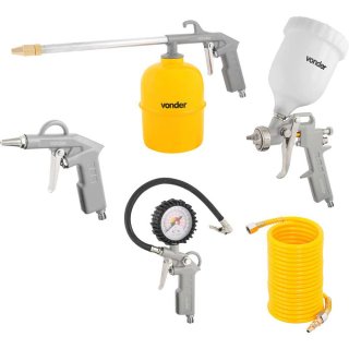 Jogo de acess�rios para compressor, com 5 pe�as, ACV 5, VONDER