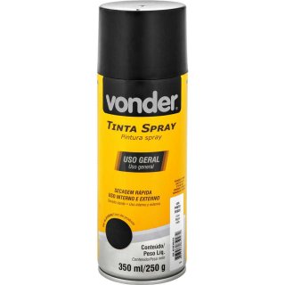 Tinta em spray preto fosco, 350 ml/250 g, VONDER