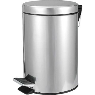 Lixeira redonda, 3 litros, inox, cinza, VONDER