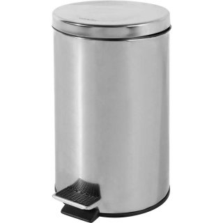 Lixeira redonda, 12 litros, inox, cinza, VONDER