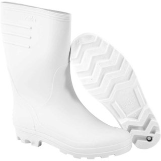 Bota de PVC branca, cano m�dio, com forro, 36, VONDER