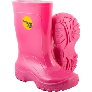 Bota infantil de PVC, rosa, com forro, 22/23, VONDER