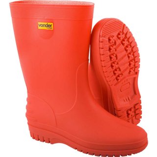 Bota de PVC, vermelha, com forro, 36/37, VONDER