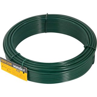 Arame revestido com PVC, verde, BWG 14, 1 kg VONDER
