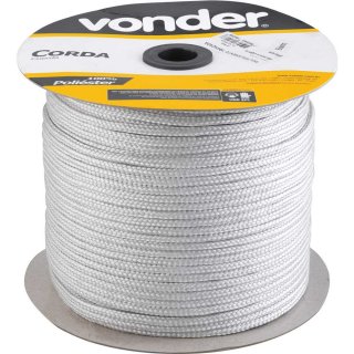 Corda multifilamento tran�ada, 8 mm x 228 m, branca, VONDER