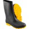 Bota de PVC preta com solado amarelo, 44/45, cano m�dio, sem forro, VONDER